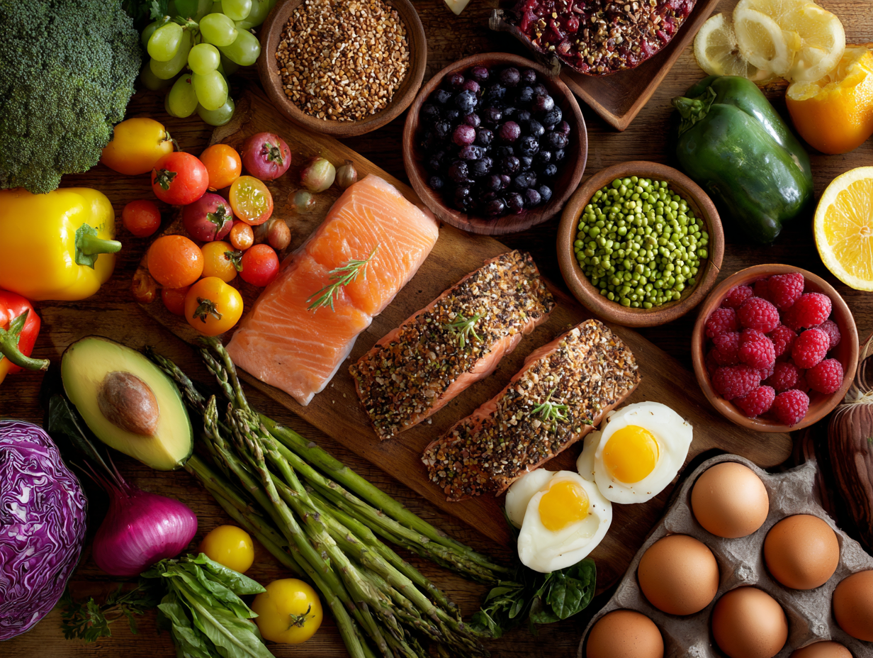 Planificare de mese cu ingrediente proaspete și colorate